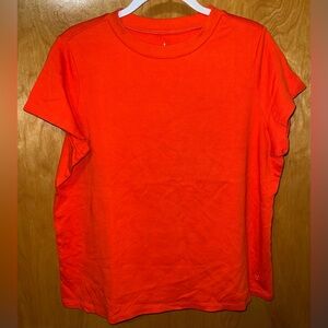 Isaac Mizrahi LIVE! Essentials vibrant orange short sleeve knit top Size 1X